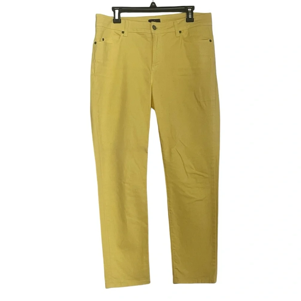 NYDJ lemon yellow size 8 stretchy skinny jeans - Lift Tuck Technology - Picture 2 of 5